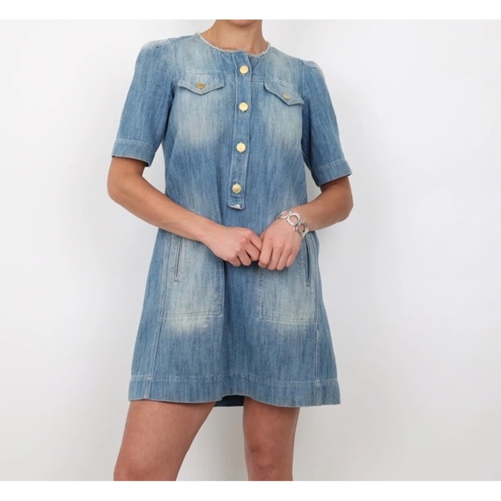 ISABEL MARANT ÉTOILE Denim Aline Mini Dress Size 34